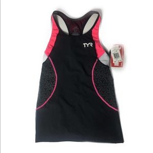 TYR Tank Black and Pink Size L NWT
